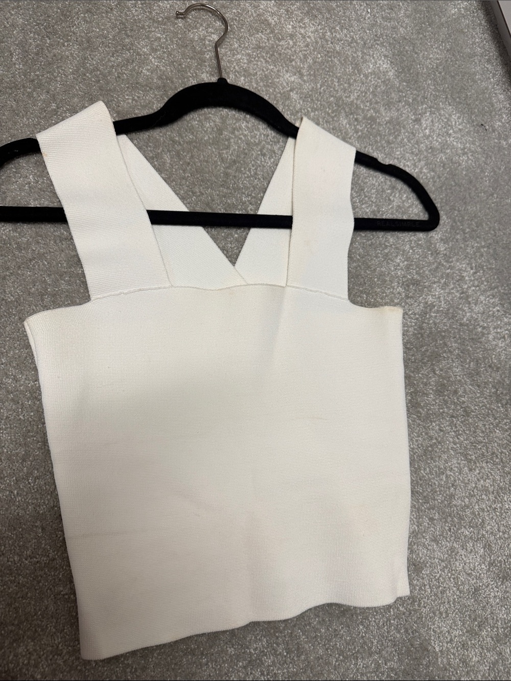 A.L.C. Cream Cross-Back Textured Tank - Picture 4 of 4